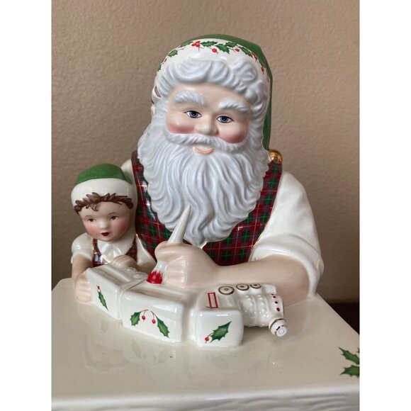 Lenox Santa Workbench Cookie Jar Santa’s Holiday Toy Shop 2000s - No Box - Picture 2 of 16